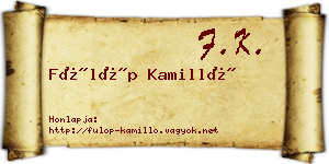 Fülöp Kamilló névjegykártya