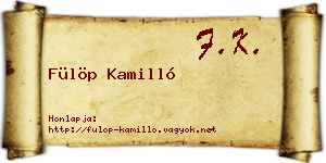 Fülöp Kamilló névjegykártya