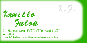 kamillo fulop business card
